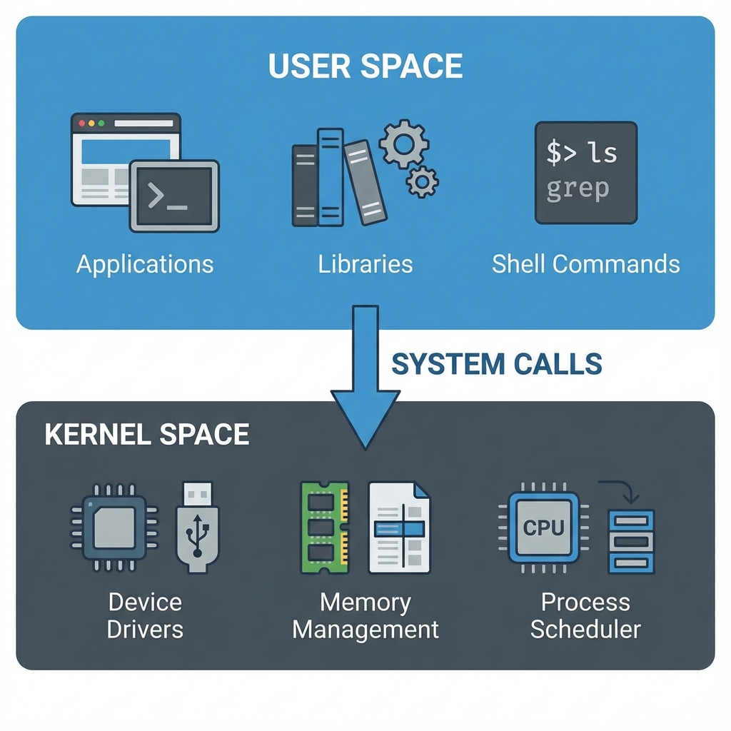 User Space vs Kernel Space